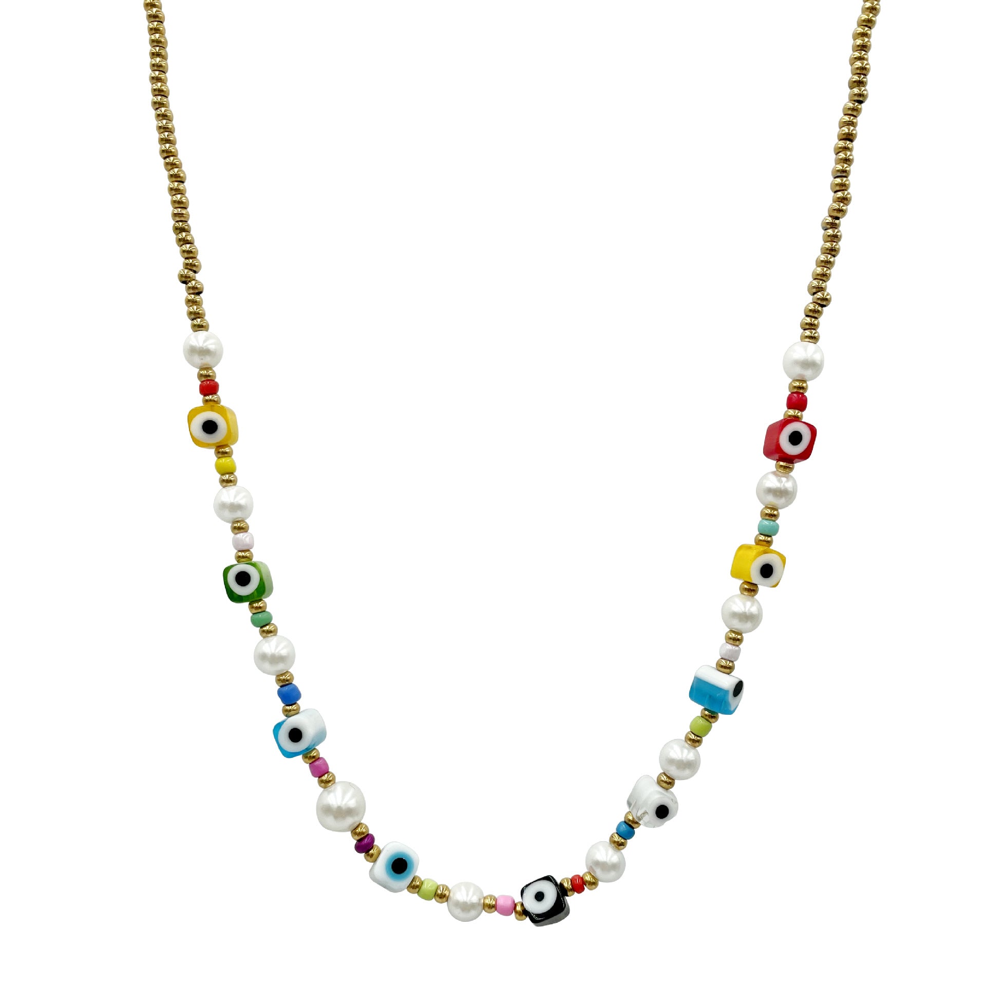 Wholesale Candy Color Glass Eyeball Necklaces